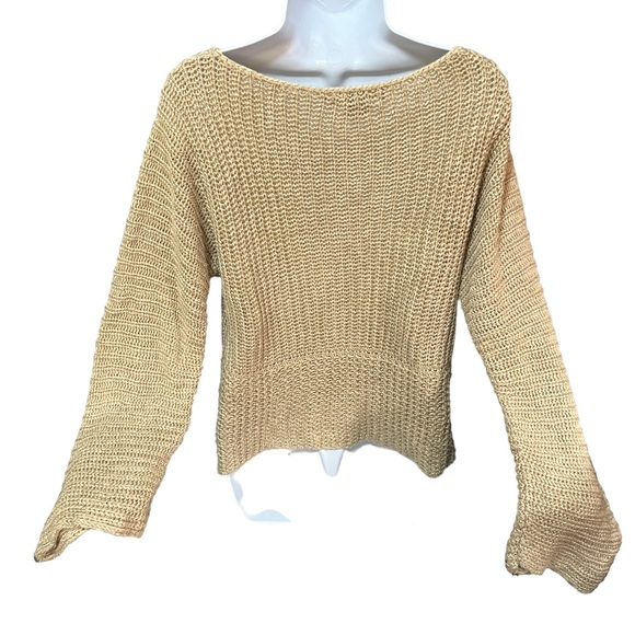 Ralph Lauren linen and silk sweater blue tag S natural tan - Picture 2 of 6